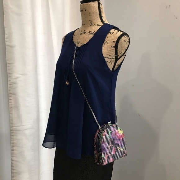 Zara Handbags - Zara studded floral clutch crossbody handbag evening